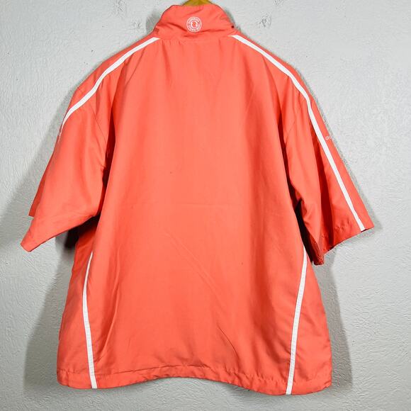 Glen Muir Short Sleeve Quarter Zip Pullover Top Casual Sport Peach - L - Picture 4 of 4
